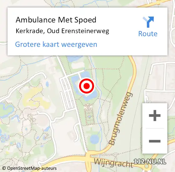 Locatie op kaart van de 112 melding: Ambulance Met Spoed Naar Kerkrade, Oud Erensteinerweg op 17 juli 2014 16:11