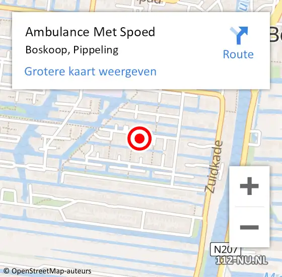 Locatie op kaart van de 112 melding: Ambulance Met Spoed Naar Boskoop, Pippeling op 18 mei 2022 00:32