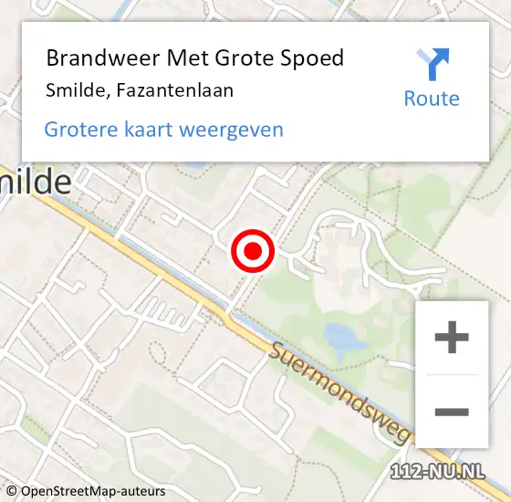 Locatie op kaart van de 112 melding: Brandweer Met Grote Spoed Naar Smilde, Fazantenlaan op 18 mei 2022 00:35