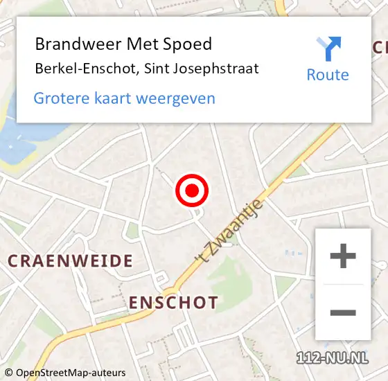 Locatie op kaart van de 112 melding: Brandweer Met Spoed Naar Berkel-Enschot, Sint Josephstraat op 18 mei 2022 00:57