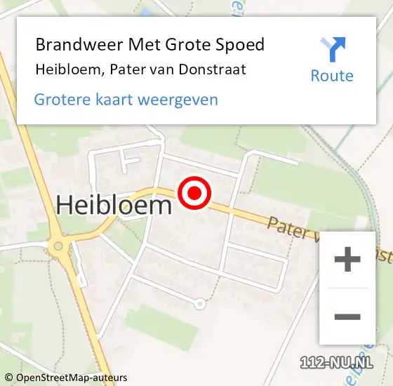 Locatie op kaart van de 112 melding: Brandweer Met Grote Spoed Naar Heibloem, Pater van Donstraat op 18 mei 2022 01:55