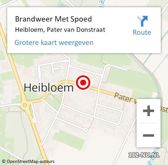 Locatie op kaart van de 112 melding: Brandweer Met Spoed Naar Heibloem, Pater van Donstraat op 18 mei 2022 02:12