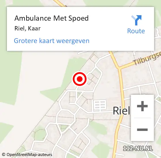 Locatie op kaart van de 112 melding: Ambulance Met Spoed Naar Riel, Kaar op 17 juli 2014 16:28