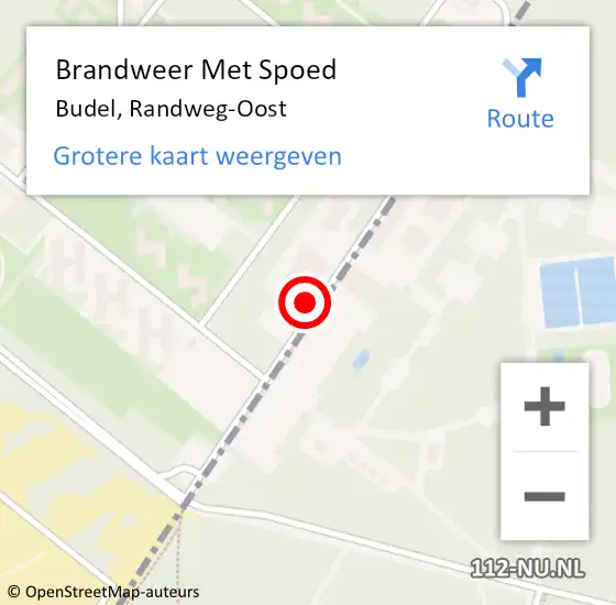 Locatie op kaart van de 112 melding: Brandweer Met Spoed Naar Budel, Randweg-Oost op 18 mei 2022 03:00