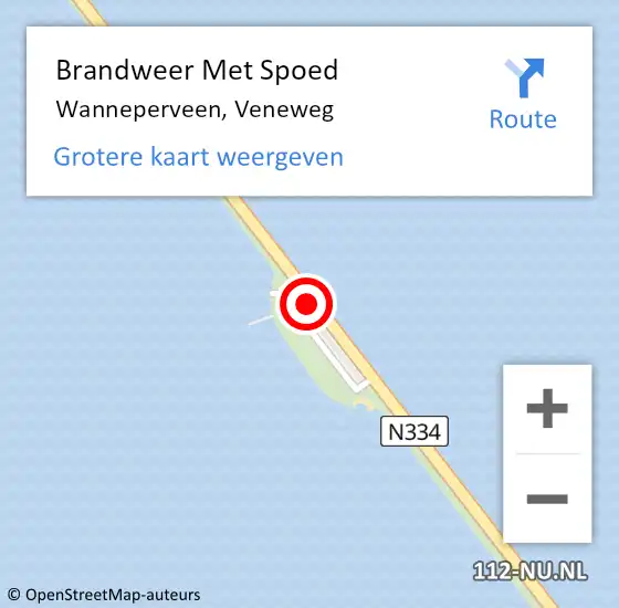 Locatie op kaart van de 112 melding: Brandweer Met Spoed Naar Wanneperveen, Veneweg op 17 juli 2014 16:29