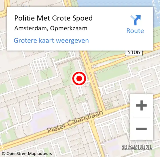 Locatie op kaart van de 112 melding: Politie Met Grote Spoed Naar Amsterdam, Opmerkzaam op 18 mei 2022 05:40