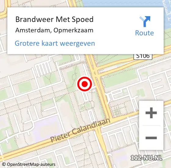 Locatie op kaart van de 112 melding: Brandweer Met Spoed Naar Amsterdam, Opmerkzaam op 18 mei 2022 05:46