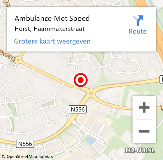 Locatie op kaart van de 112 melding: Ambulance Met Spoed Naar Horst, Haammakerstraat op 17 juli 2014 16:35