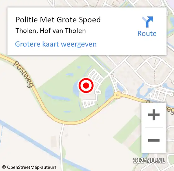 Locatie op kaart van de 112 melding: Politie Met Grote Spoed Naar Tholen, Hof van Tholen op 18 mei 2022 08:03