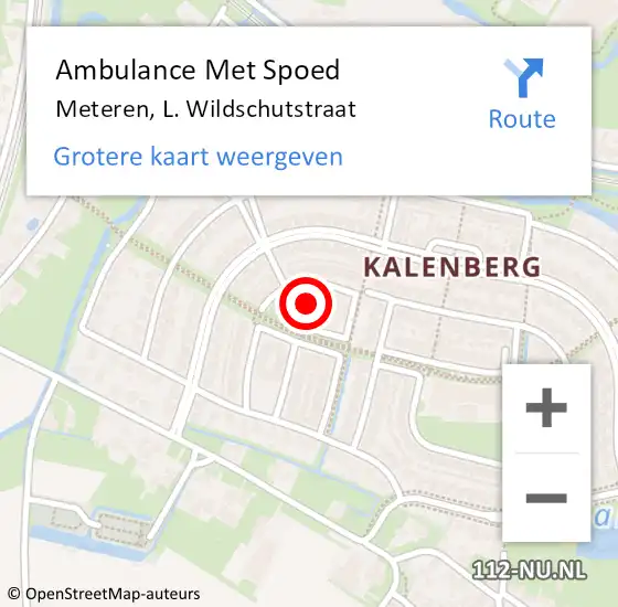 Locatie op kaart van de 112 melding: Ambulance Met Spoed Naar Meteren, L. Wildschutstraat op 18 mei 2022 08:10