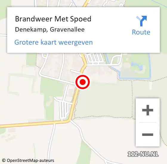 Locatie op kaart van de 112 melding: Brandweer Met Spoed Naar Denekamp, Gravenallee op 18 mei 2022 09:13