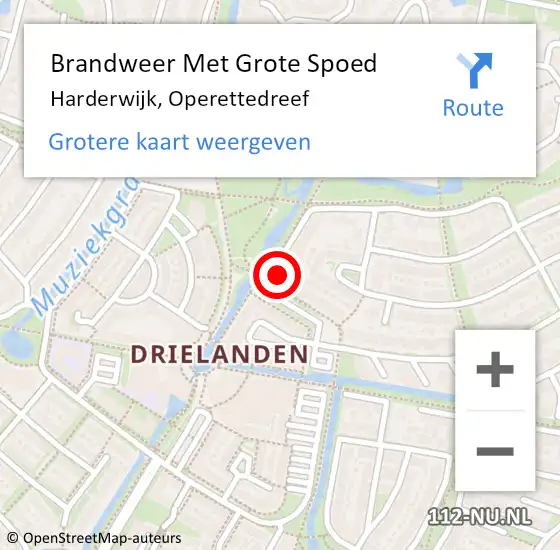 Locatie op kaart van de 112 melding: Brandweer Met Grote Spoed Naar Harderwijk, Operettedreef op 18 mei 2022 09:21