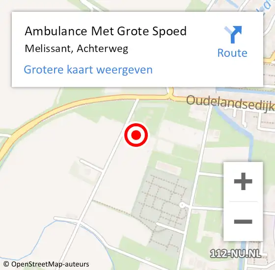 Locatie op kaart van de 112 melding: Ambulance Met Grote Spoed Naar Melissant, Achterweg op 18 mei 2022 09:44