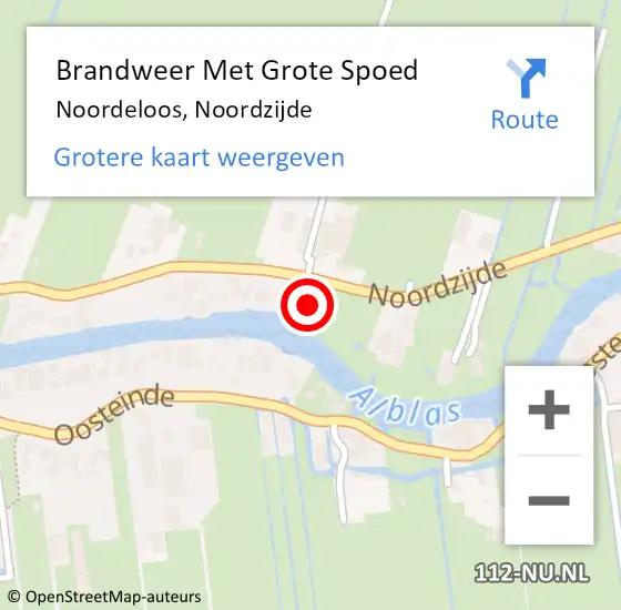 Locatie op kaart van de 112 melding: Brandweer Met Grote Spoed Naar Noordeloos, Noordzijde op 18 mei 2022 10:02