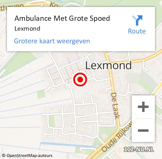 Locatie op kaart van de 112 melding: Ambulance Met Grote Spoed Naar Lexmond op 18 mei 2022 10:05