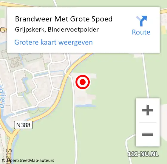 Locatie op kaart van de 112 melding: Brandweer Met Grote Spoed Naar Grijpskerk, Bindervoetpolder op 18 mei 2022 10:10