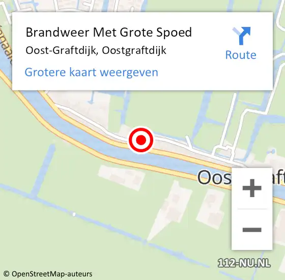Locatie op kaart van de 112 melding: Brandweer Met Grote Spoed Naar Oost-Graftdijk, Oostgraftdijk op 18 mei 2022 10:58