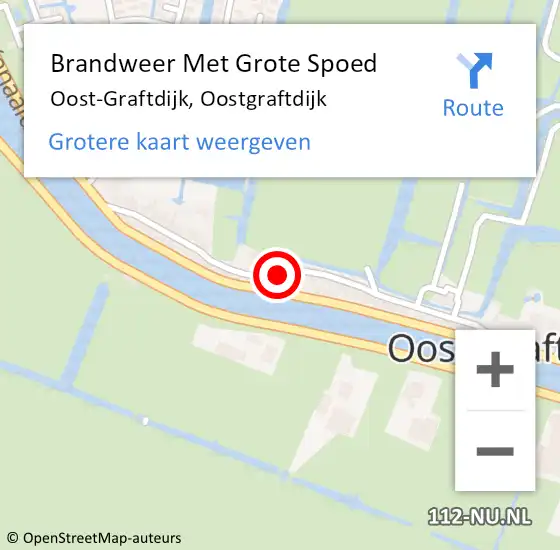 Locatie op kaart van de 112 melding: Brandweer Met Grote Spoed Naar Oost-Graftdijk, Oostgraftdijk op 18 mei 2022 11:02