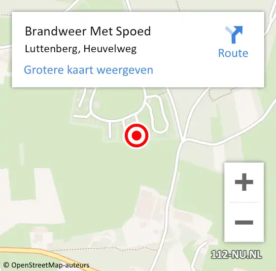 Locatie op kaart van de 112 melding: Brandweer Met Spoed Naar Luttenberg, Heuvelweg op 18 mei 2022 11:13