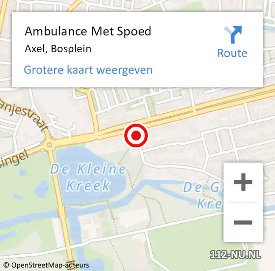 Locatie op kaart van de 112 melding: Ambulance Met Spoed Naar Axel, Bosplein op 17 juli 2014 17:07