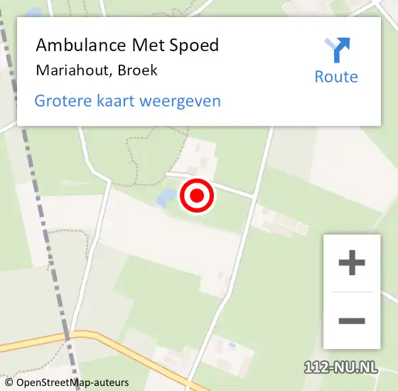 Locatie op kaart van de 112 melding: Ambulance Met Spoed Naar Mariahout, Broek op 17 juli 2014 17:08