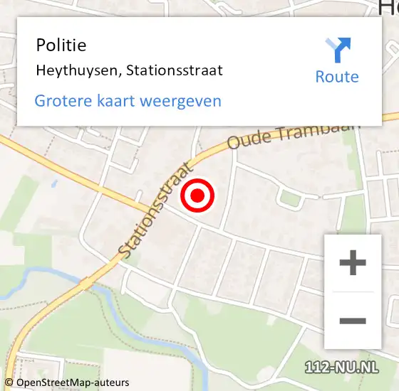 Locatie op kaart van de 112 melding: Politie Heythuysen, Stationsstraat op 18 mei 2022 14:28