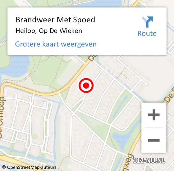 Locatie op kaart van de 112 melding: Brandweer Met Spoed Naar Heiloo, Op De Wieken op 17 juli 2014 17:18