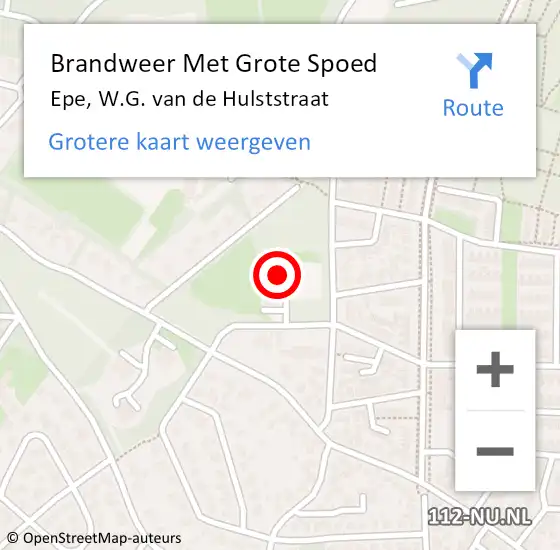 Locatie op kaart van de 112 melding: Brandweer Met Grote Spoed Naar Epe, W.G. van de Hulststraat op 18 mei 2022 15:16