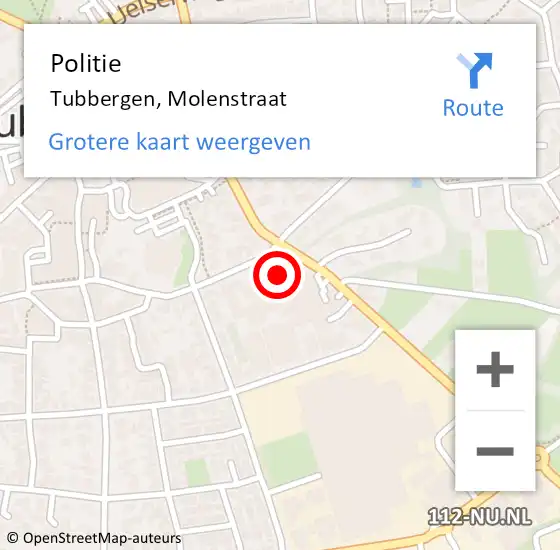 Locatie op kaart van de 112 melding: Politie Tubbergen, Molenstraat op 18 mei 2022 15:22