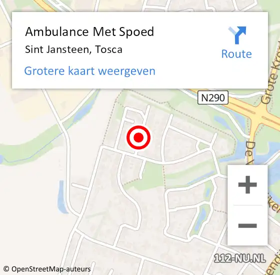 Locatie op kaart van de 112 melding: Ambulance Met Spoed Naar Sint Jansteen, Tosca op 17 juli 2014 17:28