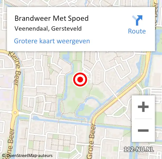 Locatie op kaart van de 112 melding: Brandweer Met Spoed Naar Veenendaal, Gersteveld op 18 mei 2022 16:20