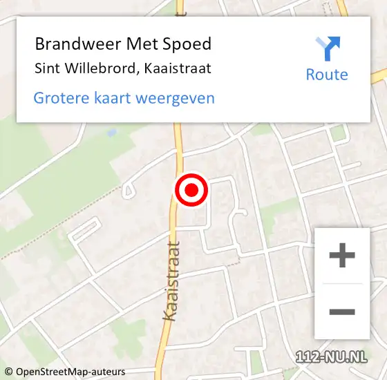 Locatie op kaart van de 112 melding: Brandweer Met Spoed Naar Sint Willebrord, Kaaistraat op 18 mei 2022 16:50