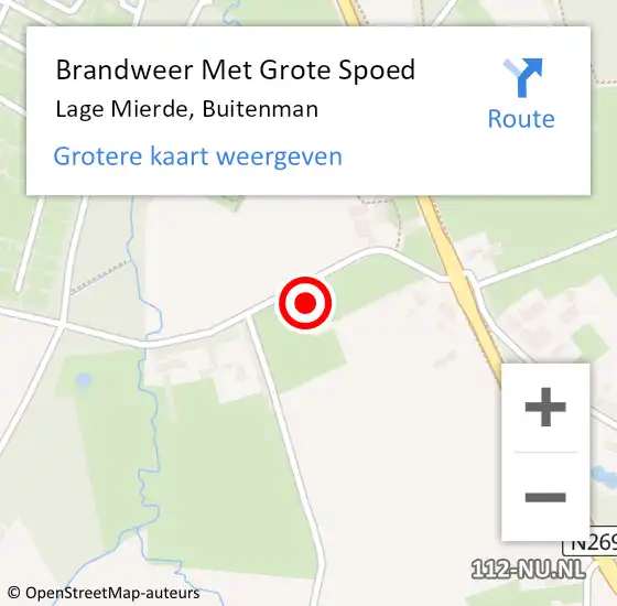 Locatie op kaart van de 112 melding: Brandweer Met Grote Spoed Naar Lage Mierde, Buitenman op 18 mei 2022 16:55