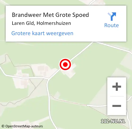 Locatie op kaart van de 112 melding: Brandweer Met Grote Spoed Naar Laren Gld, Holmershuizen op 17 juli 2014 17:33