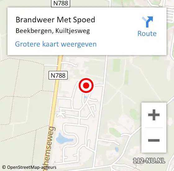 Locatie op kaart van de 112 melding: Brandweer Met Spoed Naar Beekbergen, Kuiltjesweg op 18 mei 2022 17:21