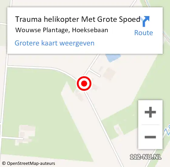 Locatie op kaart van de 112 melding: Trauma helikopter Met Grote Spoed Naar Wouwse Plantage, Hoeksebaan op 18 mei 2022 17:29