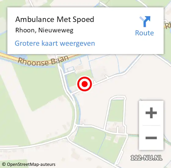 Locatie op kaart van de 112 melding: Ambulance Met Spoed Naar Rhoon, Nieuweweg op 18 mei 2022 18:00