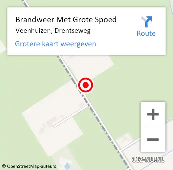 Locatie op kaart van de 112 melding: Brandweer Met Grote Spoed Naar Veenhuizen, Drentseweg op 18 mei 2022 18:50