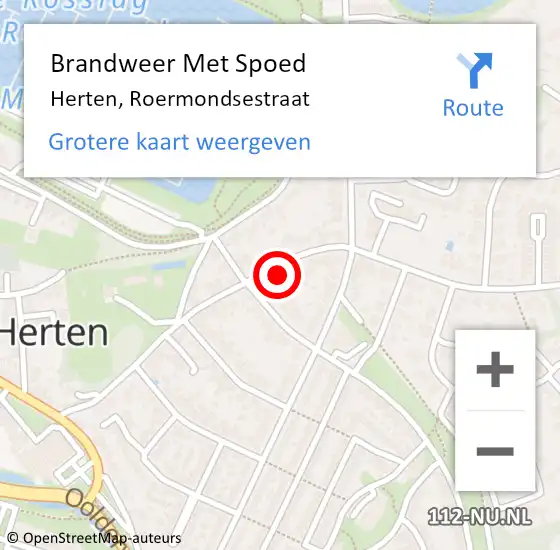 Locatie op kaart van de 112 melding: Brandweer Met Spoed Naar Herten, Roermondsestraat op 18 mei 2022 19:37