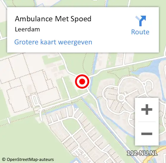Locatie op kaart van de 112 melding: Ambulance Met Spoed Naar Leerdam op 18 mei 2022 19:38