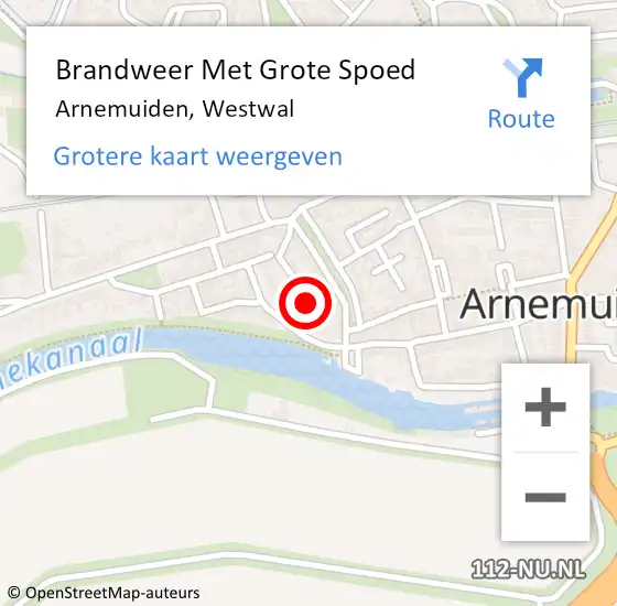 Locatie op kaart van de 112 melding: Brandweer Met Grote Spoed Naar Arnemuiden, Westwal op 18 mei 2022 20:50