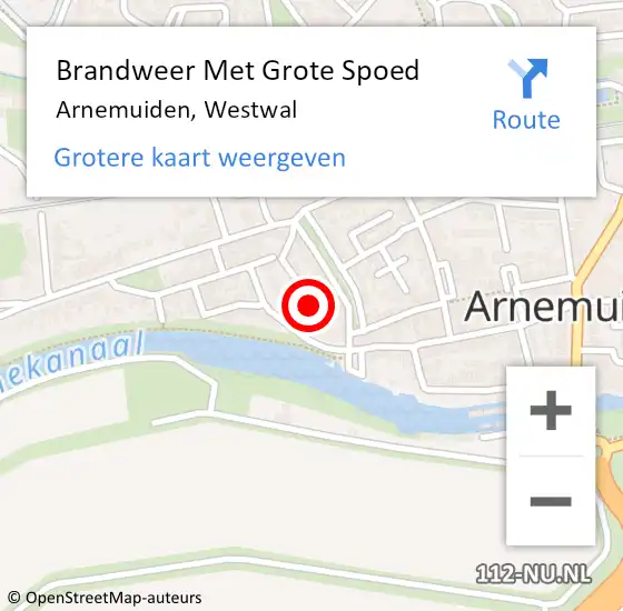 Locatie op kaart van de 112 melding: Brandweer Met Grote Spoed Naar Arnemuiden, Westwal op 18 mei 2022 20:55