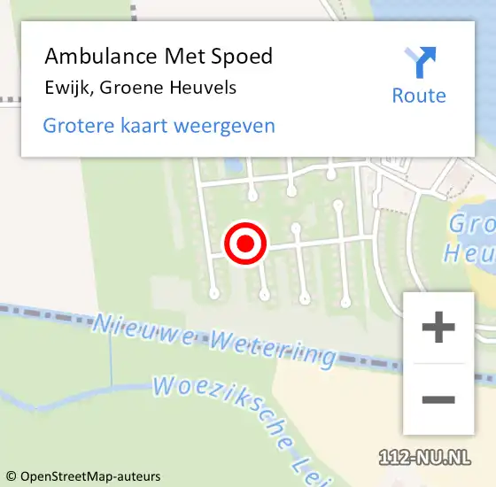 Locatie op kaart van de 112 melding: Ambulance Met Spoed Naar Ewijk, Groene Heuvels op 18 mei 2022 21:45