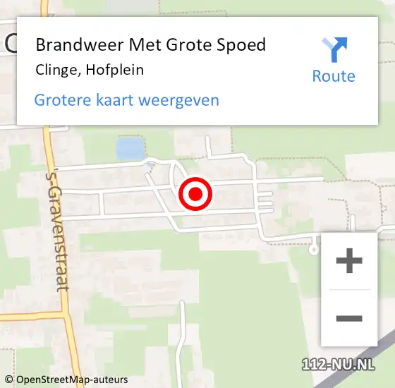 Locatie op kaart van de 112 melding: Brandweer Met Grote Spoed Naar Clinge, Hofplein op 18 mei 2022 22:34