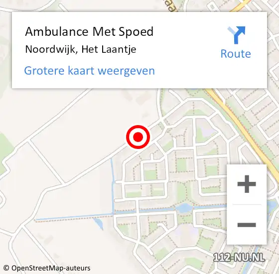 Locatie op kaart van de 112 melding: Ambulance Met Spoed Naar Noordwijk, Het Laantje op 19 mei 2022 00:06