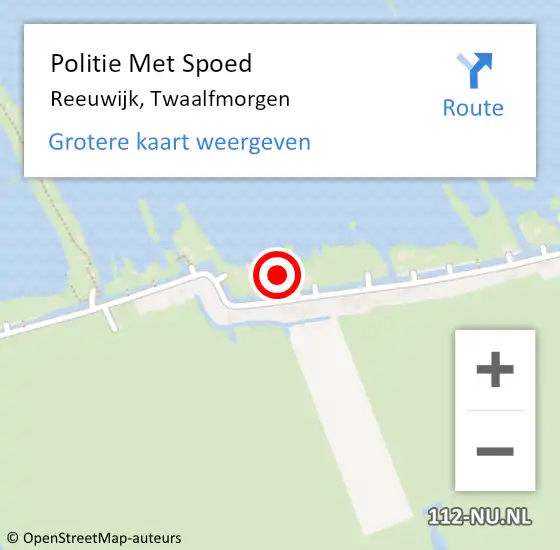 Locatie op kaart van de 112 melding: Politie Met Spoed Naar Reeuwijk, Twaalfmorgen op 19 mei 2022 01:58