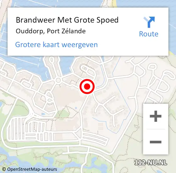 Locatie op kaart van de 112 melding: Brandweer Met Grote Spoed Naar Ouddorp, Port Zélande op 19 mei 2022 01:58