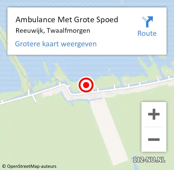 Locatie op kaart van de 112 melding: Ambulance Met Grote Spoed Naar Reeuwijk, Twaalfmorgen op 19 mei 2022 01:58