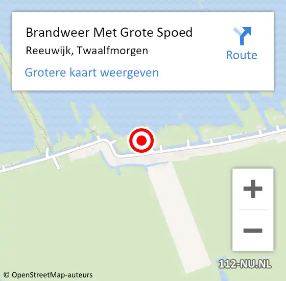 Locatie op kaart van de 112 melding: Brandweer Met Grote Spoed Naar Reeuwijk, Twaalfmorgen op 19 mei 2022 01:58