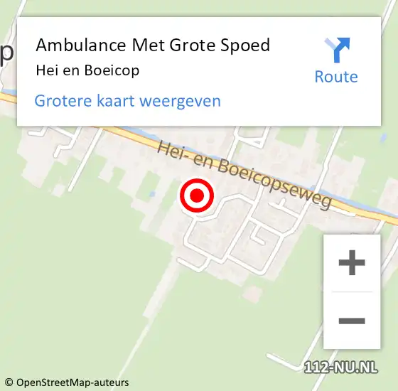 Locatie op kaart van de 112 melding: Ambulance Met Grote Spoed Naar Hei en Boeicop op 19 mei 2022 06:20
